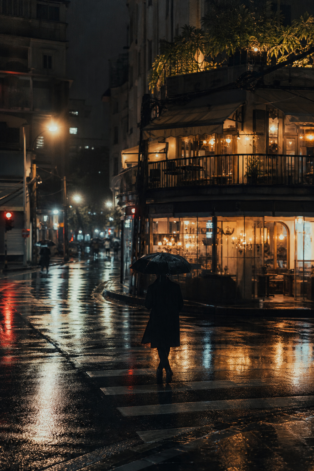 雨夜街头摄影作品
